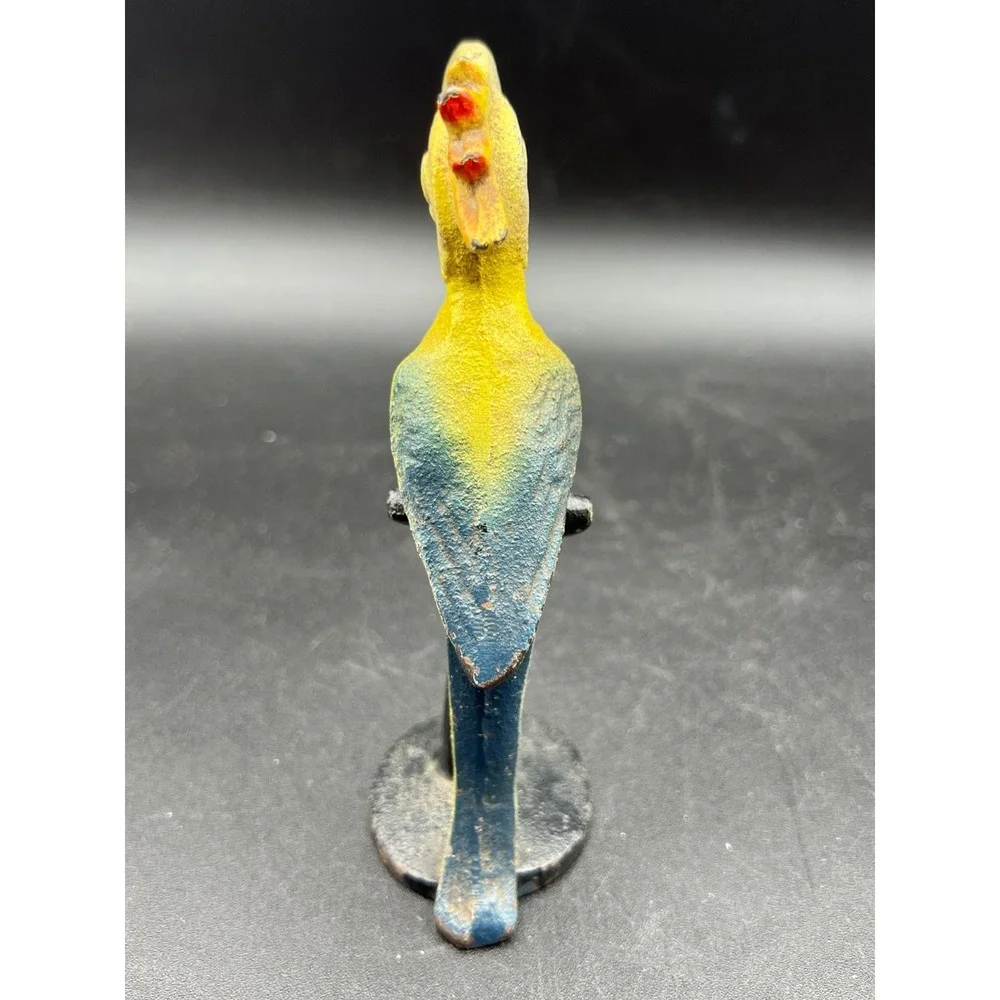 Antique John Wright Cast Iron Parrot Bird Bottle Opener Pristine Original Paint